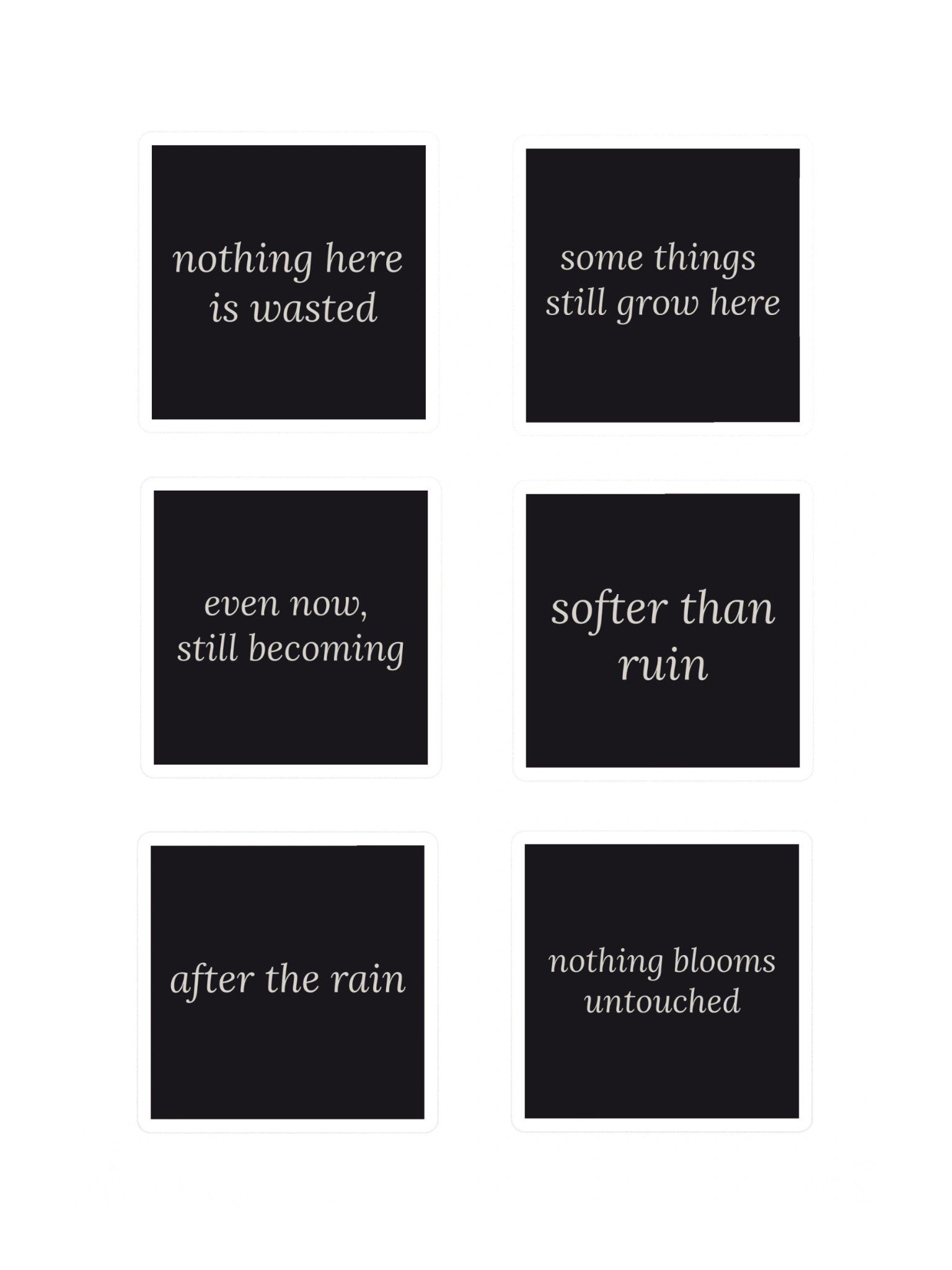 eldhollow — poetry sticker sheet | 6 stickers | eza | casa de karma product image (3)