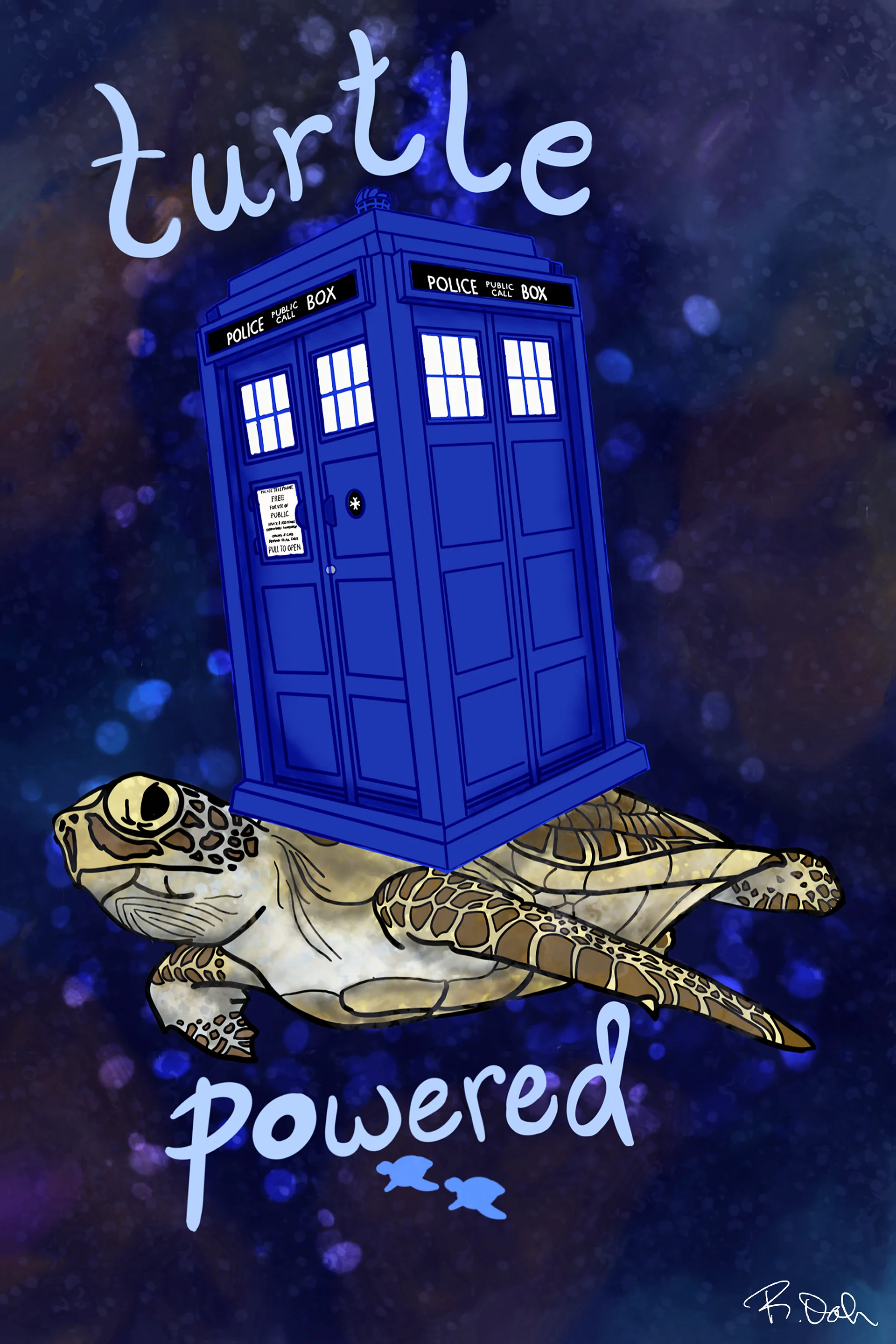 Turtle Powered (Original on Canvas) product image (1)