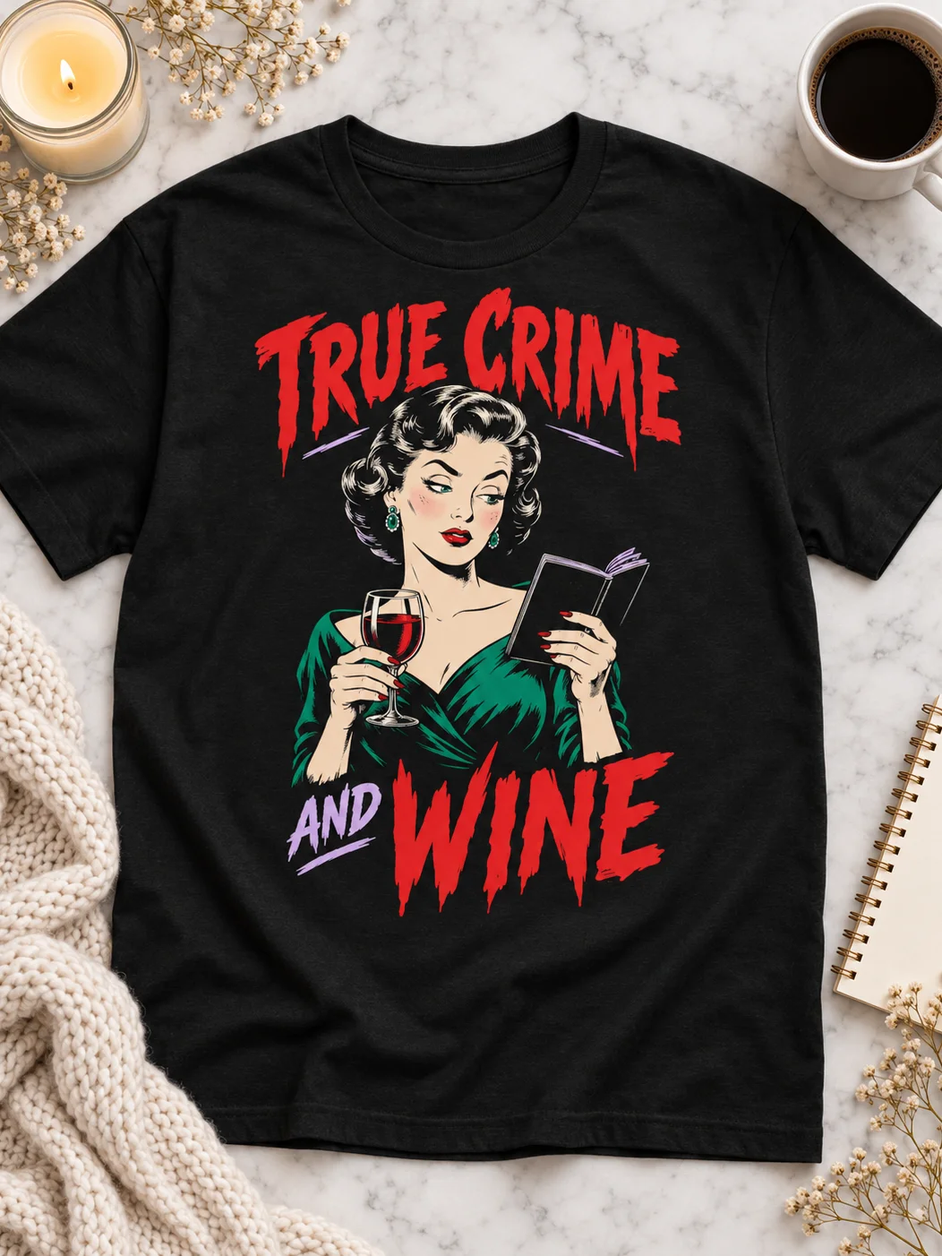 True Crime and Wine T-Shirt product image (1)