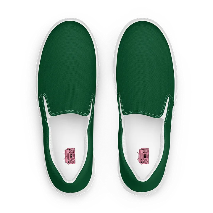 The "Studio-to-Street" Slip-On Sneakers - Emerald Green Canvas product image (1)