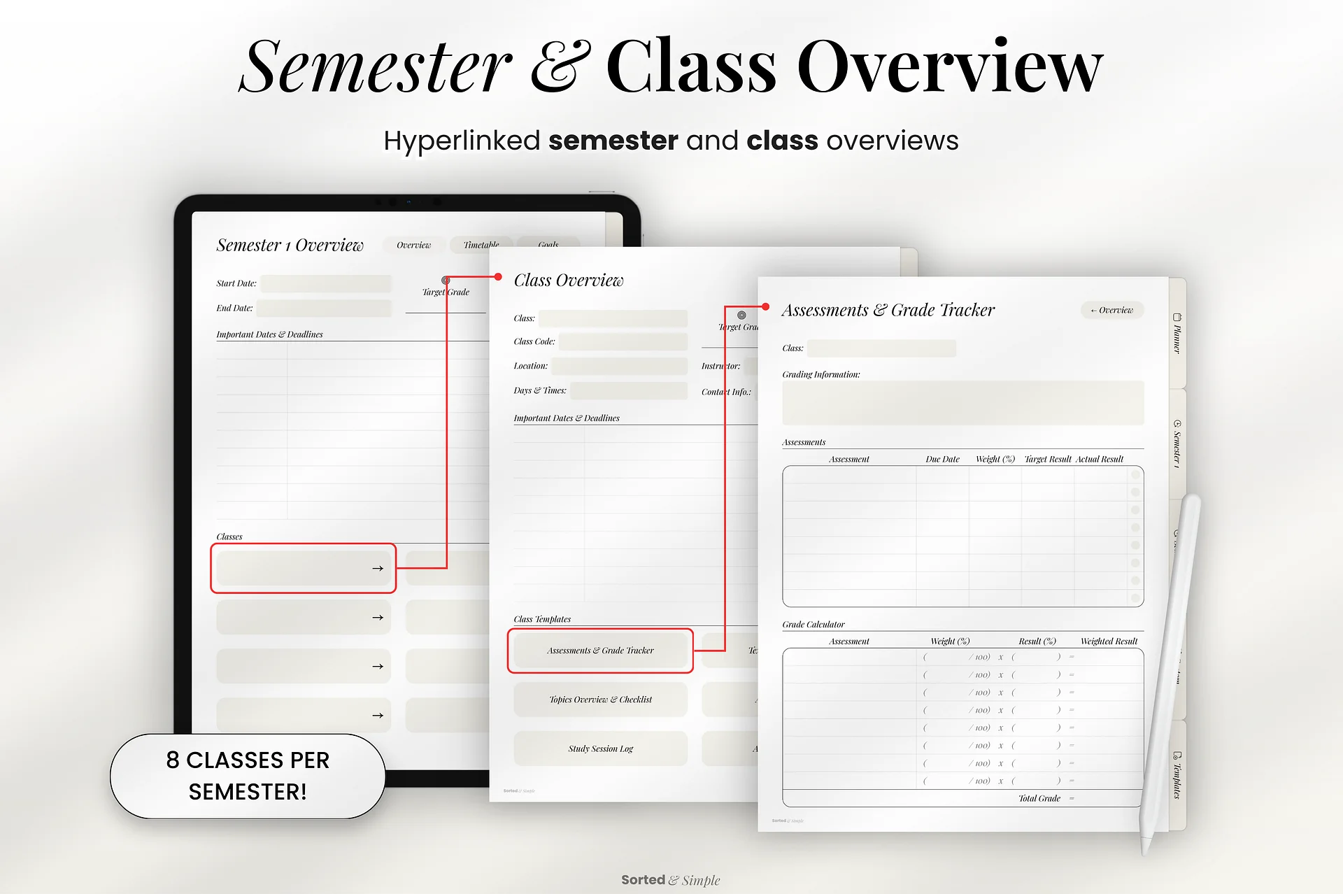 2026/2027 Mid-Year Student Digital Planner Portrait - Soft Neutral product image (3)
