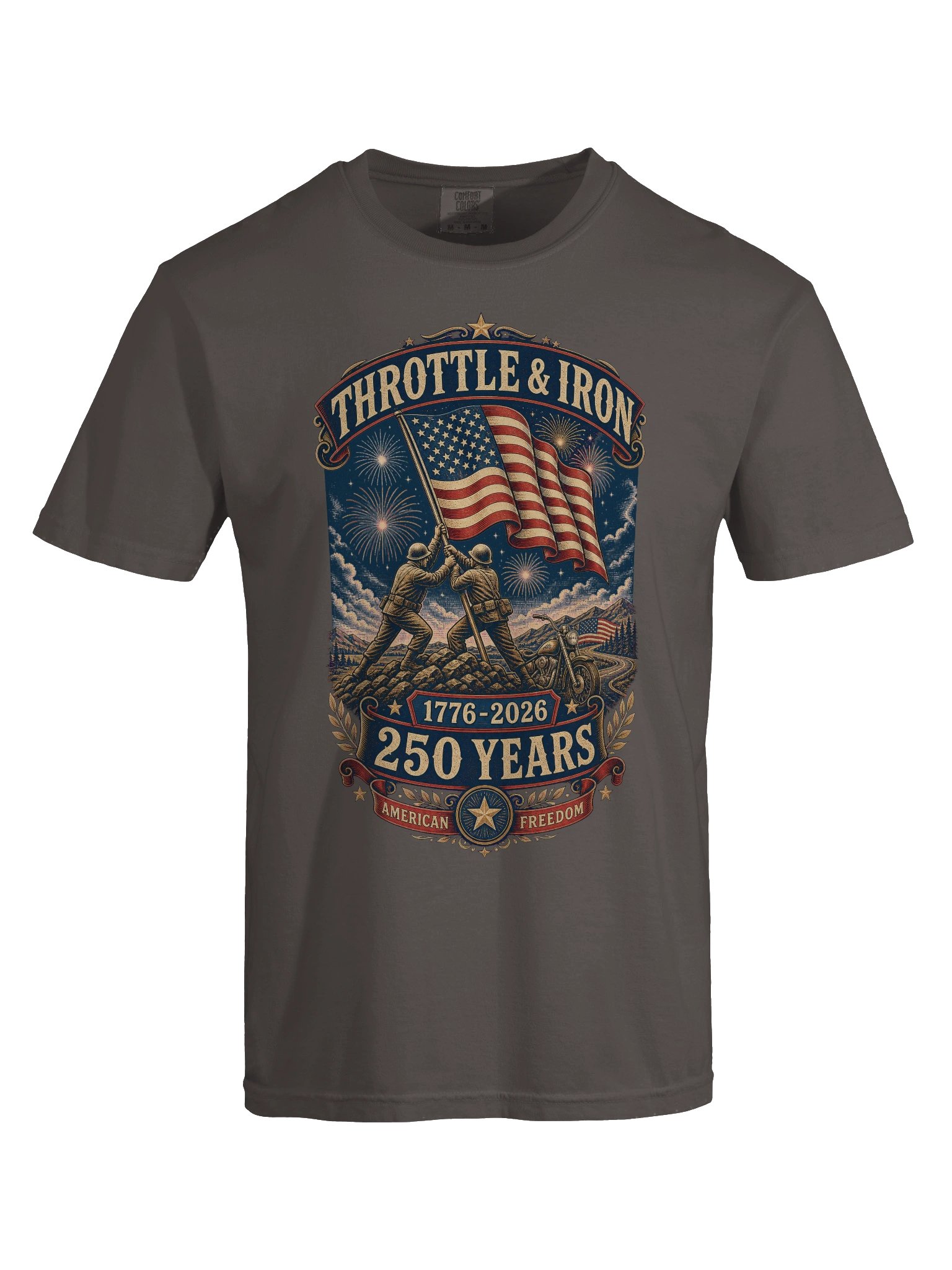 Throttle & Iron Americana 250th Anniversary Heavyweight Tee- Front Graphic product image (5)