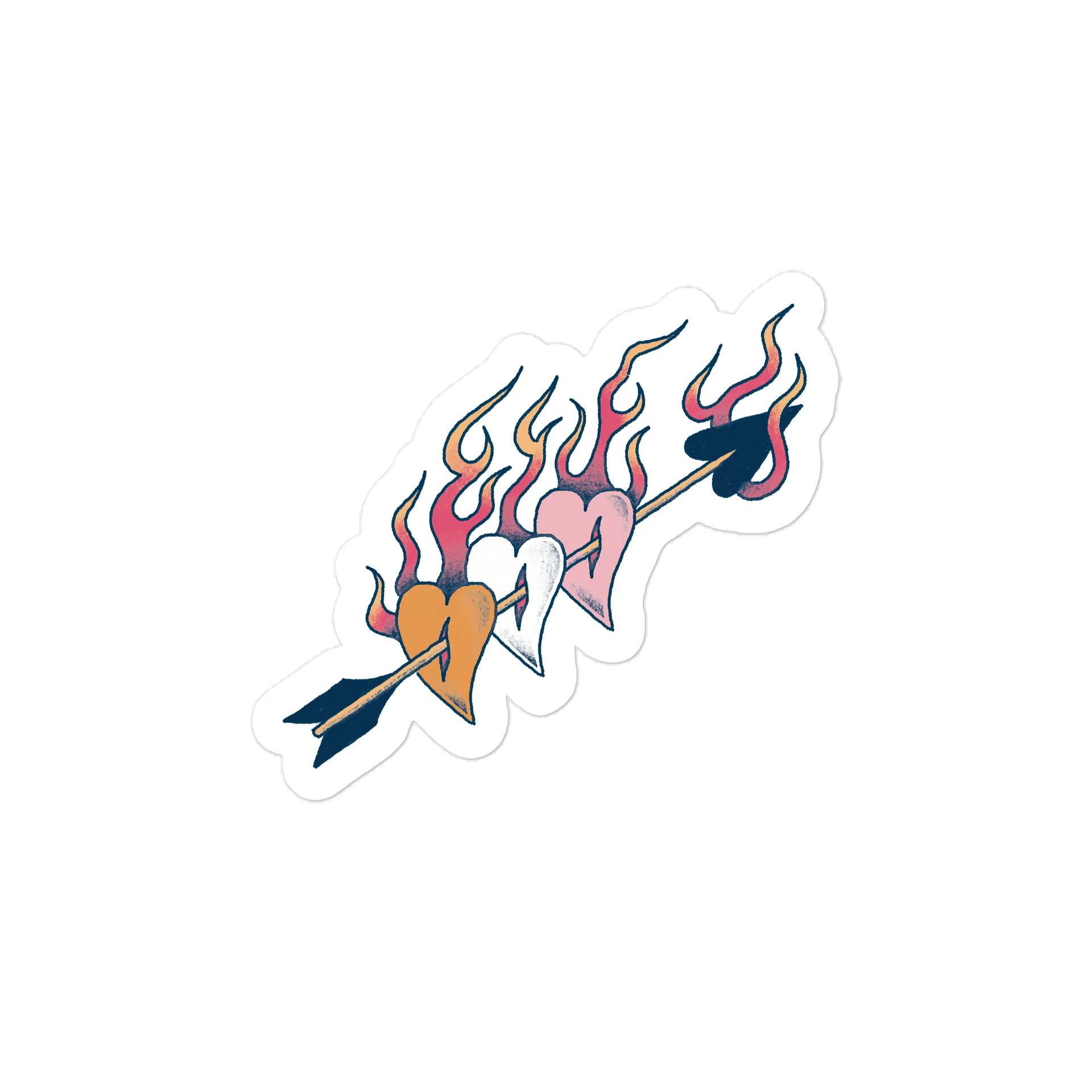 Lesbian Pride Hearts Decal product image (1)