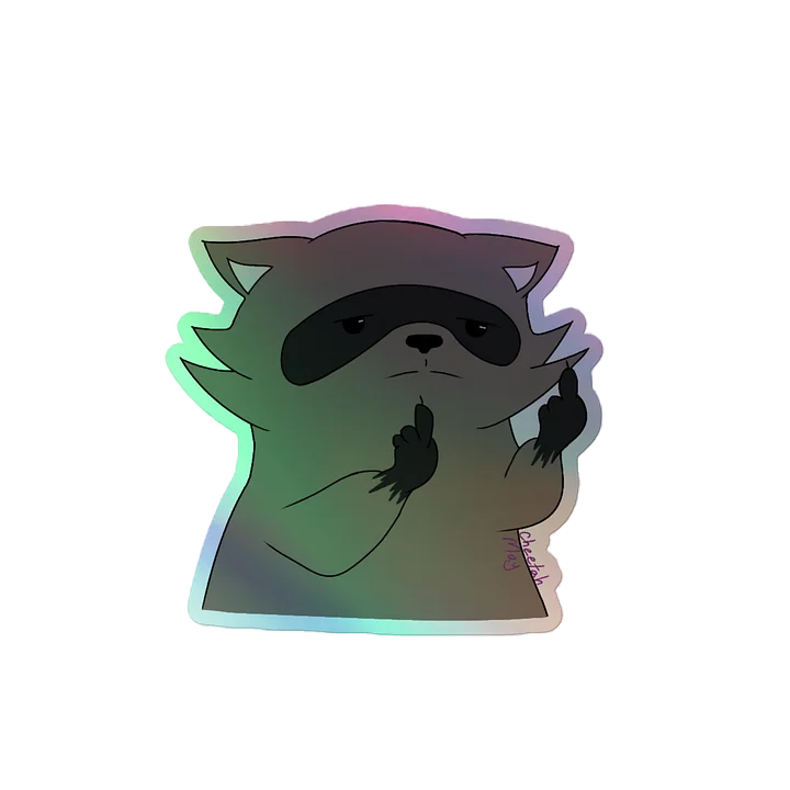 RespawnRaccoon's Middle Finger Holographic Sticker product image (2)