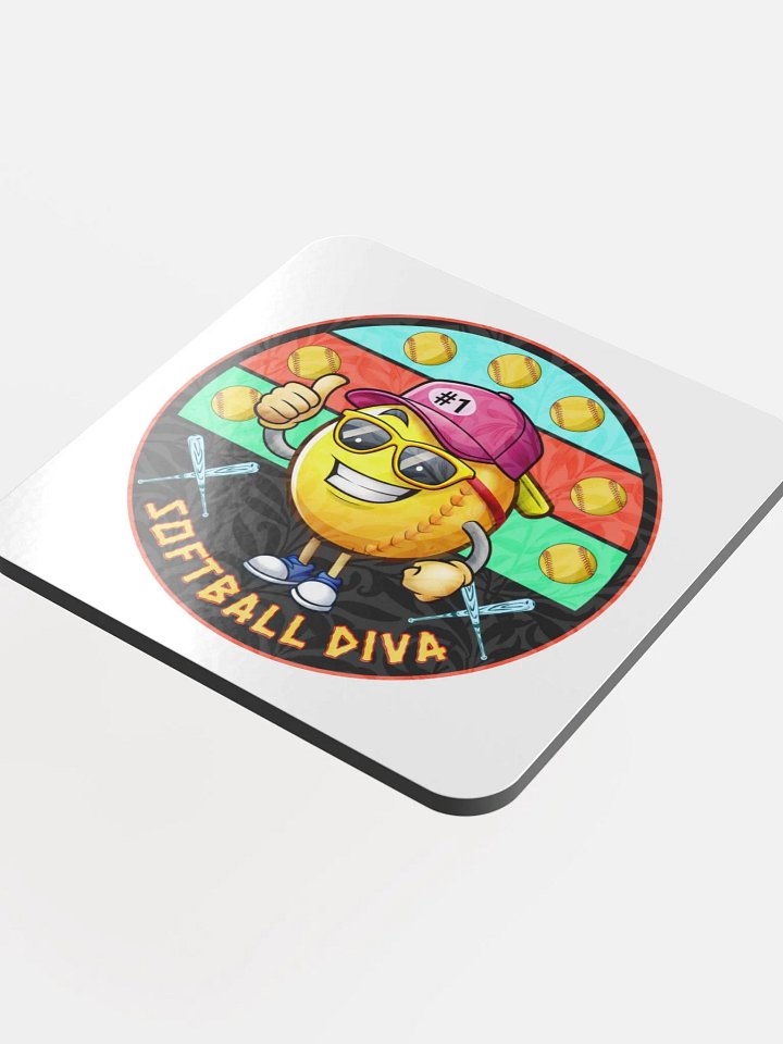 Softball Diva Thumbs Up Cork Coaster product image (1)