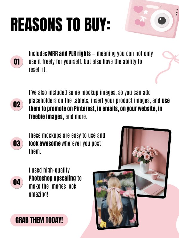MRR & PLR Pink Aesthetic Stock Photos product image (8)