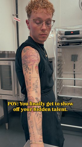 I’ve been waiting for this day 😏

@awatkinstattoos did my sleeve 🫶🏼

#pastrychef #kitchenhumor #chefhumor #bakinghumor #kitch...