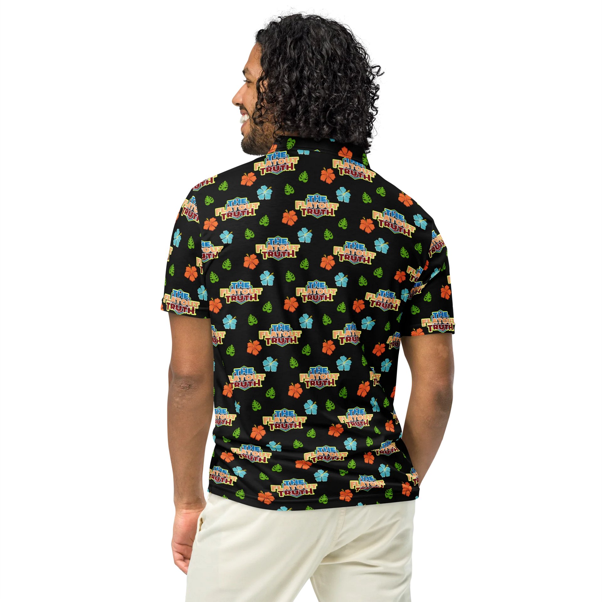 TFOT SlimFit Sandy Hex Black Hawaiian Polo Shirt product image (8)
