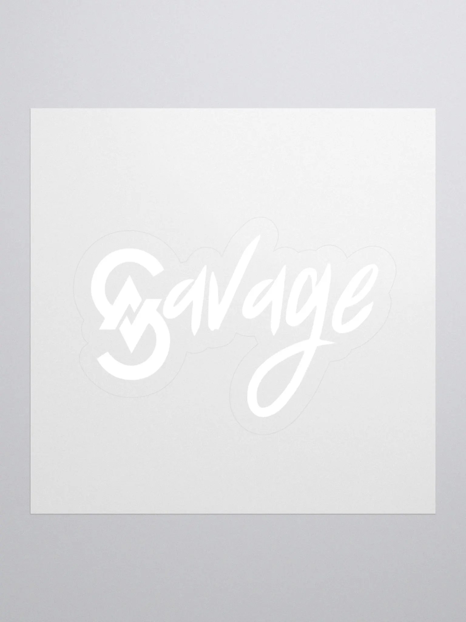Savage Logo Sticker (White) product image (1)