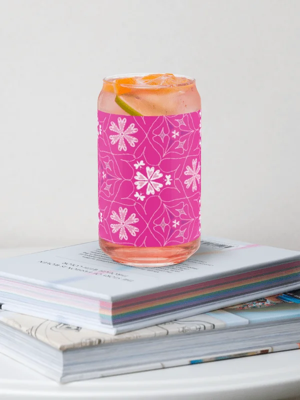 Hearts Blooming Butterfly Blossoms | Elegant Can-Shaped Glass product image (1)