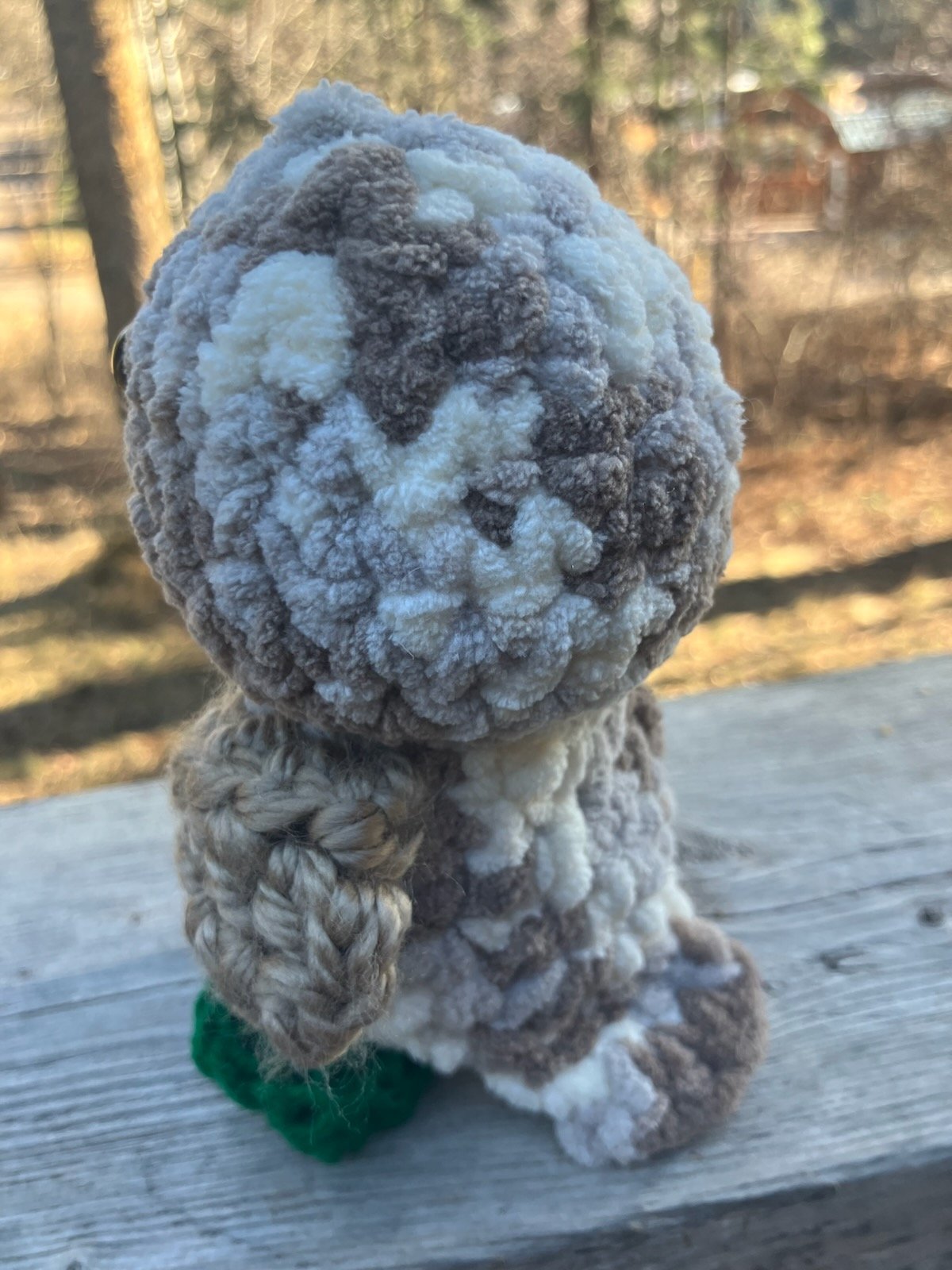 Hand-Crocheted Standing Bird - Earthy Variegated Browns & Beige product image (6)