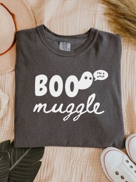 Boo Magical Halloween Cozy Minimalist Fall Shirt product image (3)