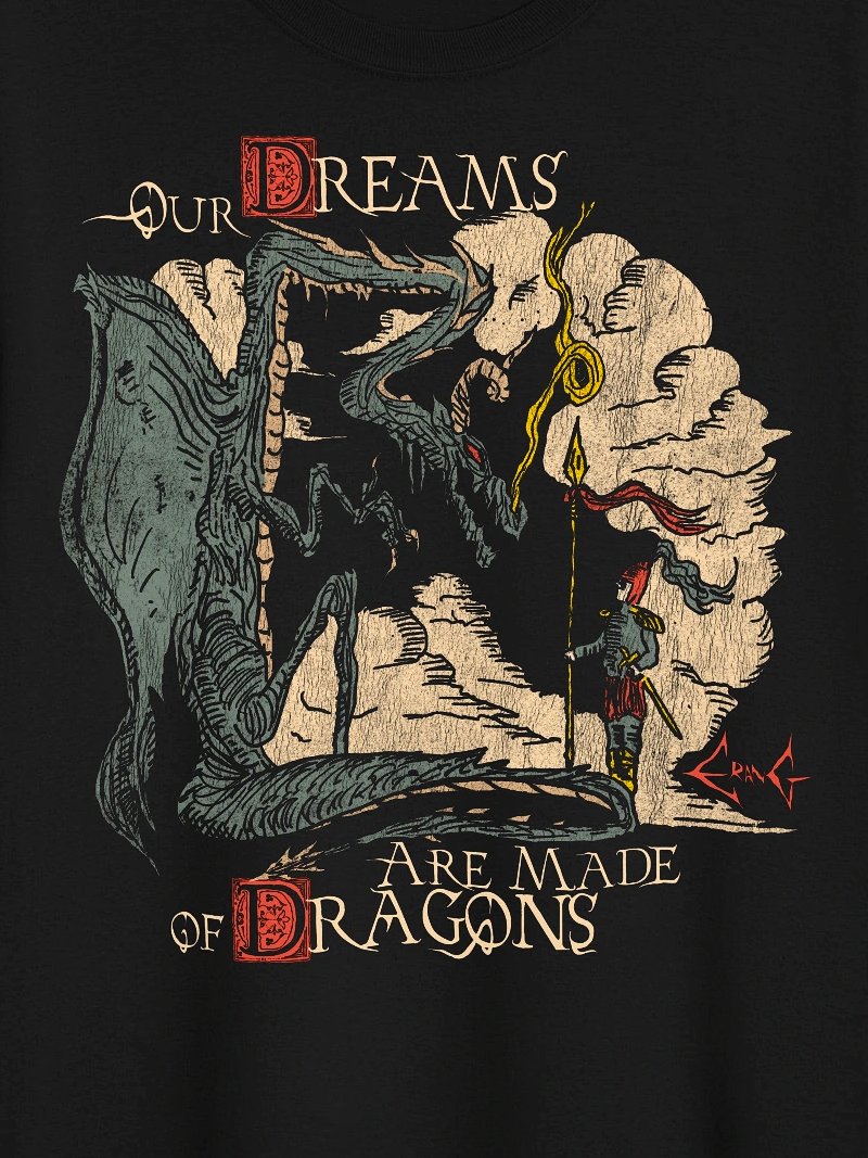 *New* Our Dreams are made of Dragons - Classic T-Shirt (Black) product image (2)
