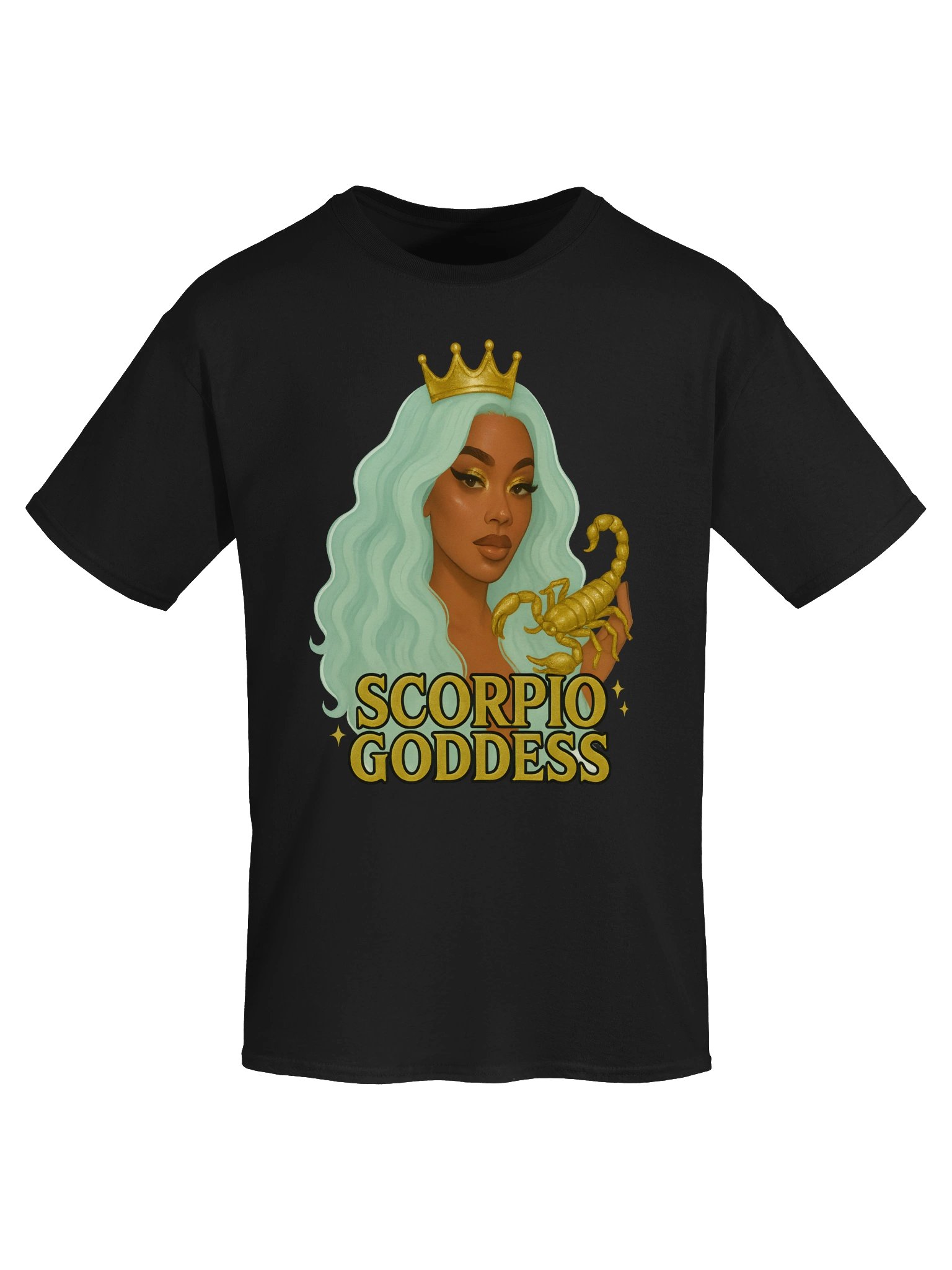 Scorpio Goddess Mint Hair Crown Tee product image (29)