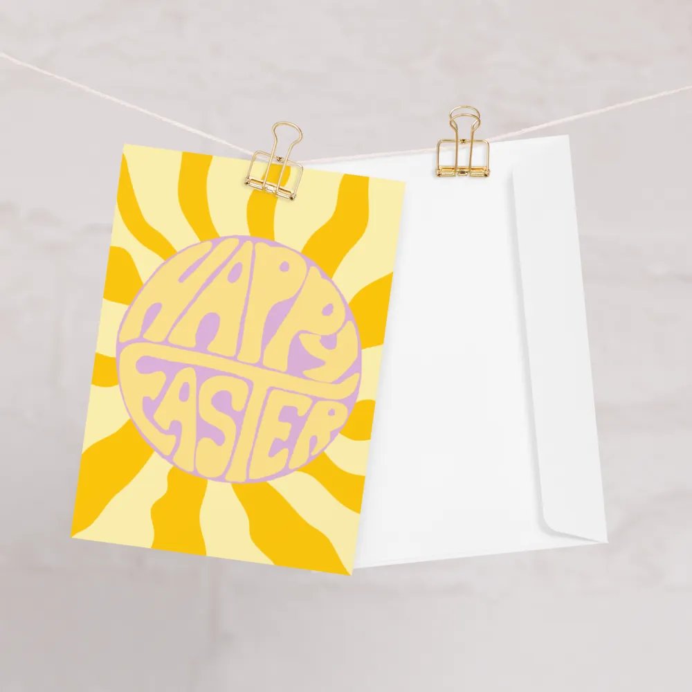 Happy Easter retro portrait greetings card product image (1)