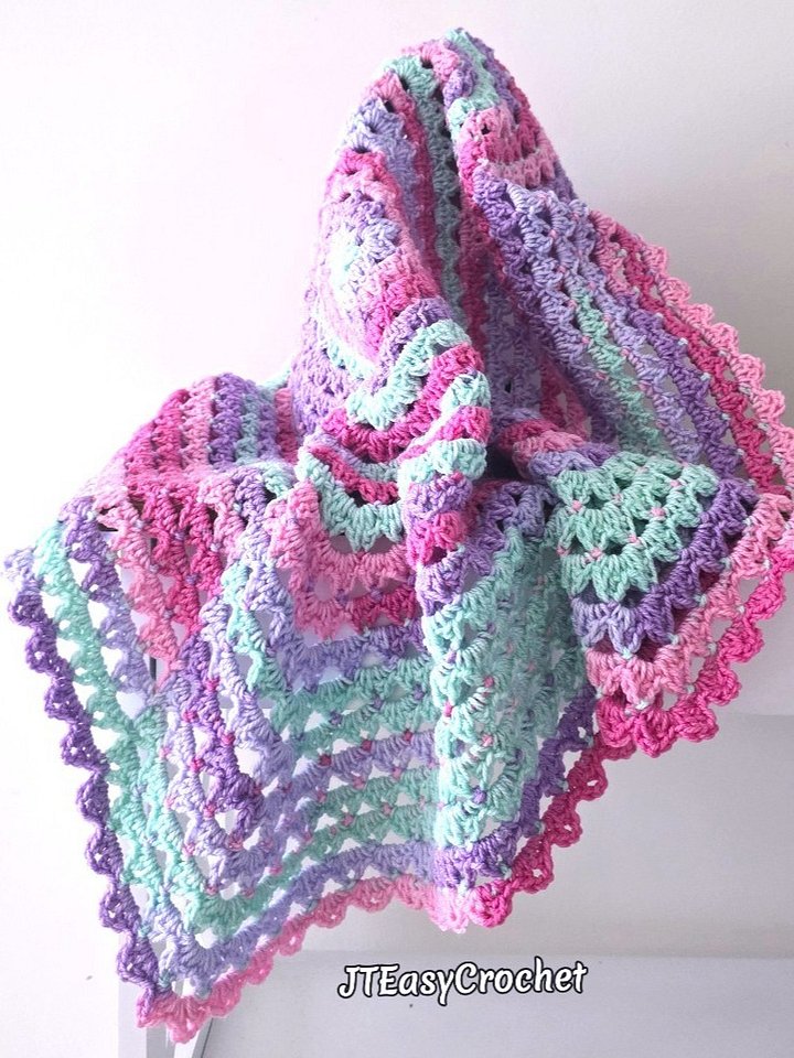 Easy Crochet Baby Blanket Pattern with Video, Infinite Granny Square Afghan Tutorial, Endless Gelato product image (1)