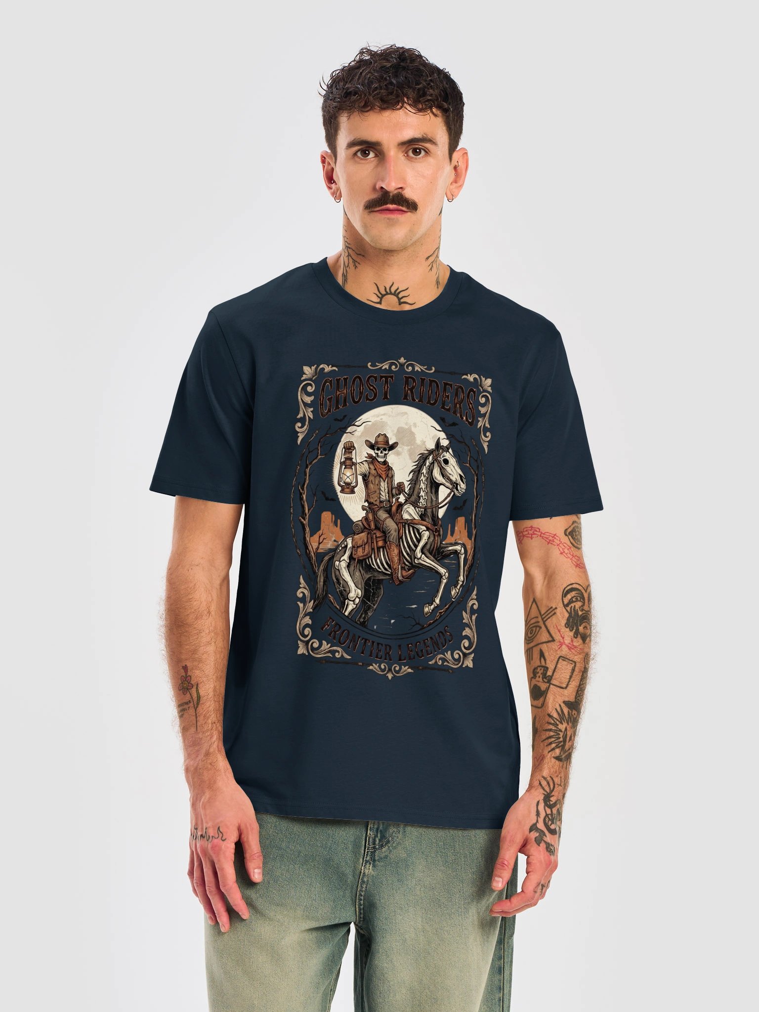 Ghost Riders Skeleton Cowboy Halloween T-Shirt product image (16)