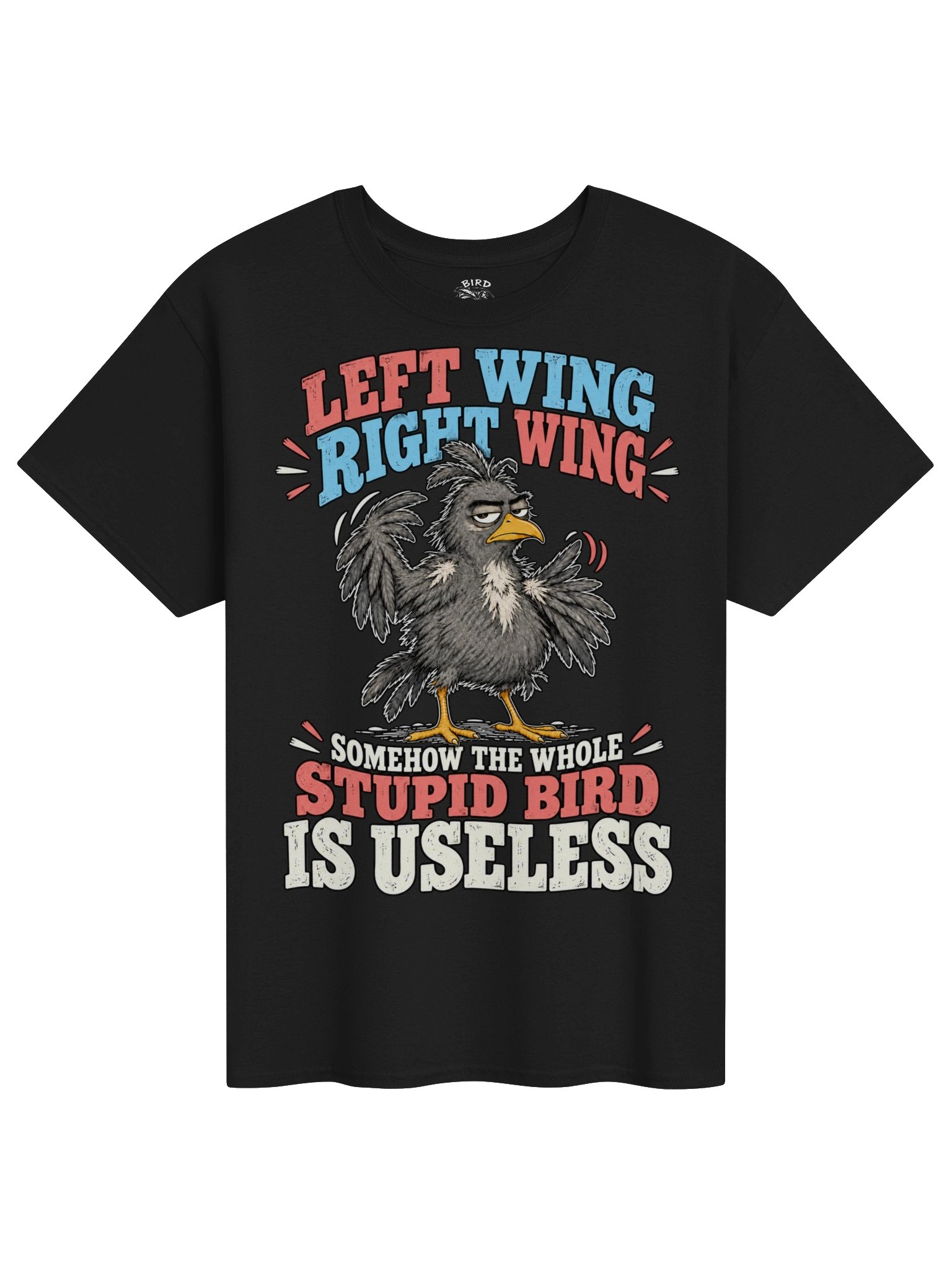 Left Wing, Right Wing | Funny Bird T-Shirt | Dark Colours product image (1)