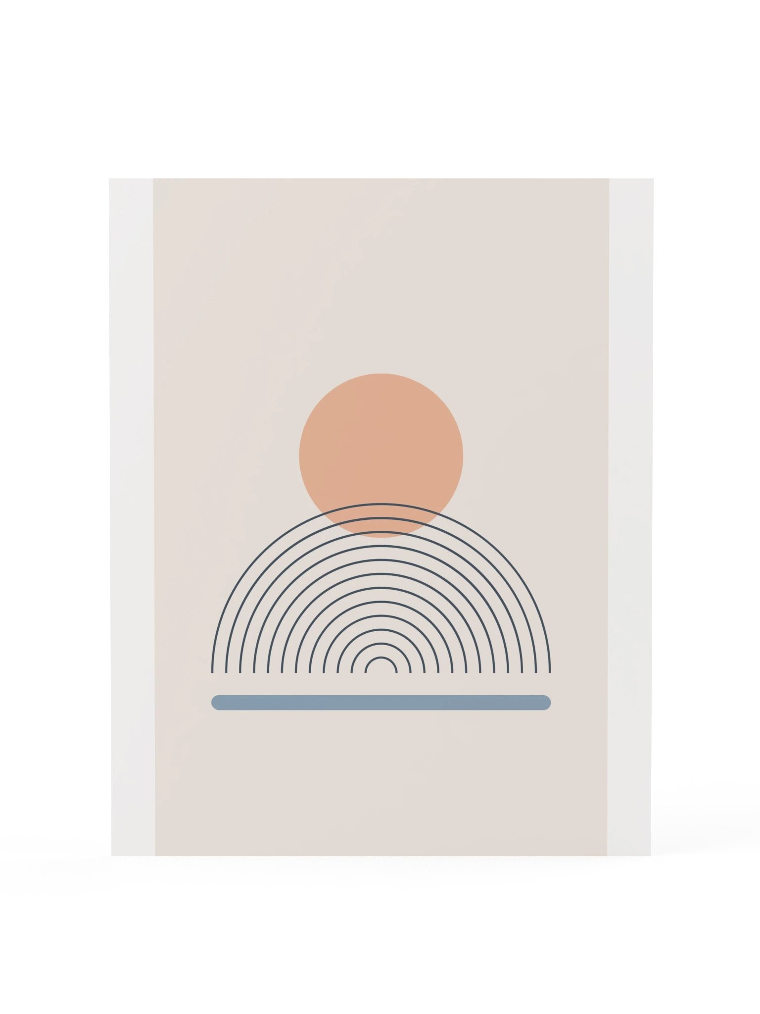 Peach Sunrise Rainbow Print | Dusty Blue Bathroom Wall Art product image (3)