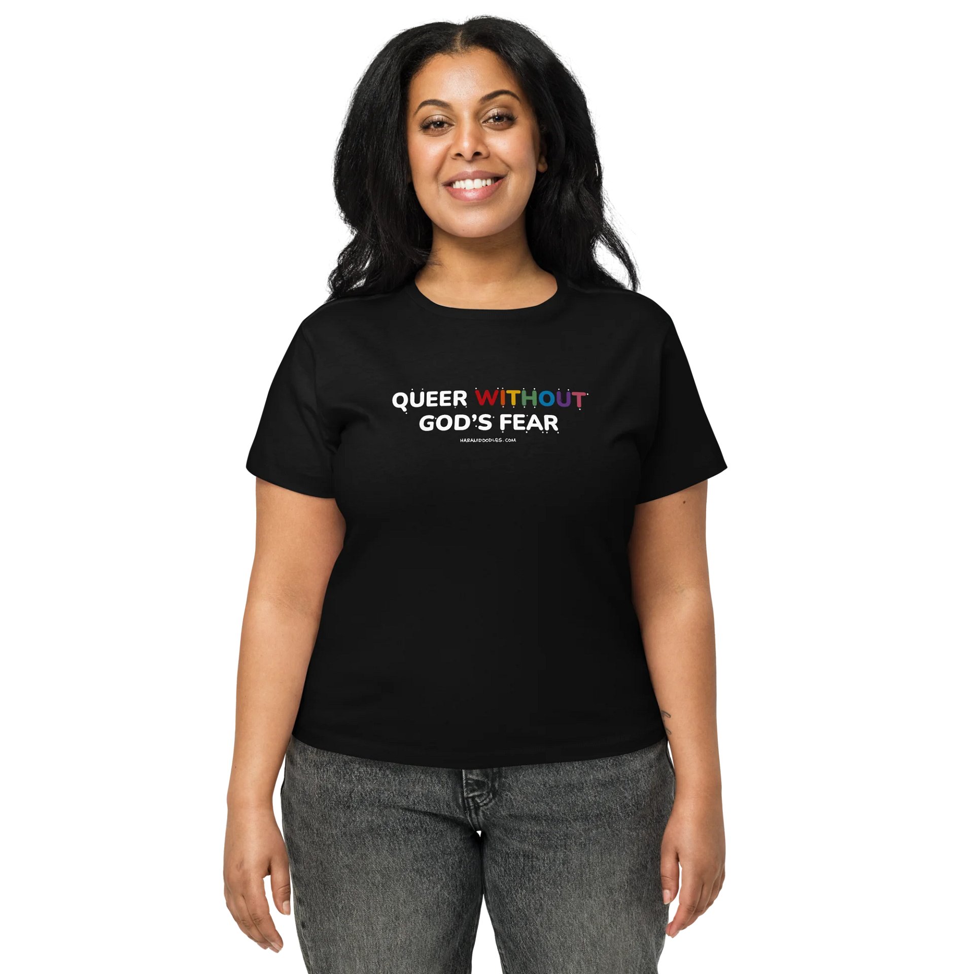 Queer Without God's Fear High-Waisted T-Shirt product image (1)