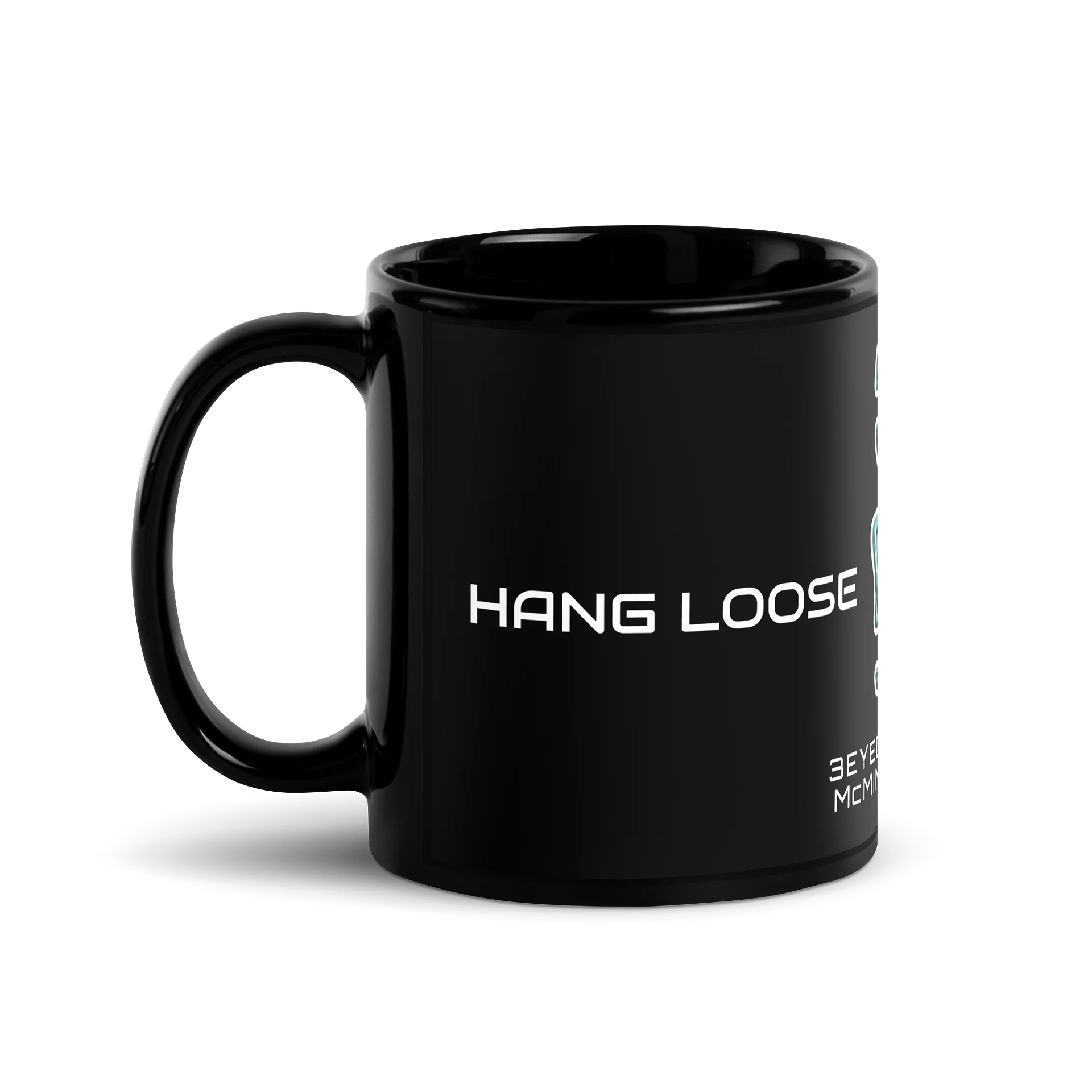 3 Eyed Alien — LUCYLIEN Black Coffee/Tea Mug — Hang Loose / Be Awesome product image (2)