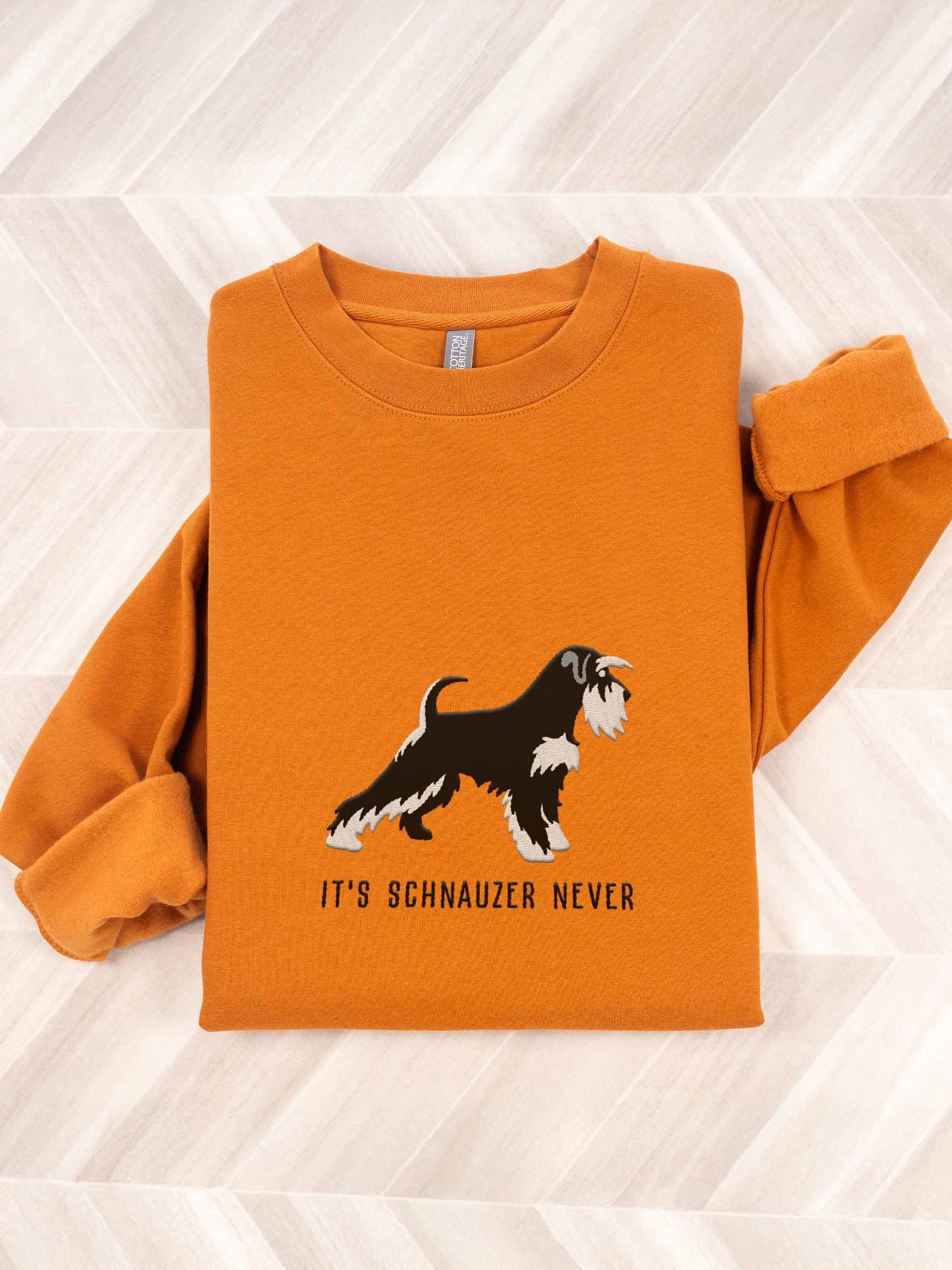 It's Schnauzer Never Sweatshirt (Embroidered) of a Miniature Schnauzer(Black and Silver) product image (1)