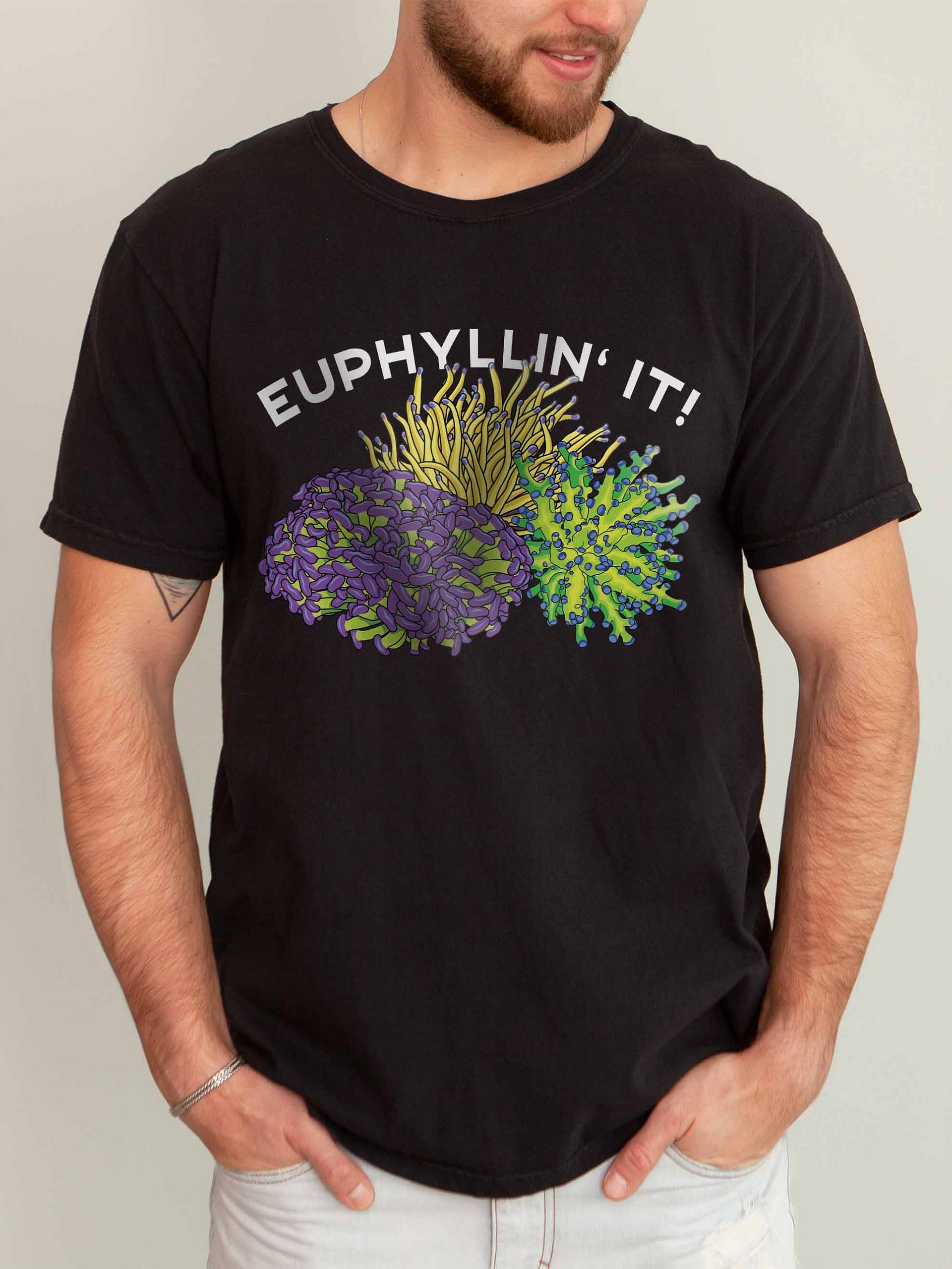 Euphyllin' It! Torch, Hammer, and Frogspawn Corals T-Shirt for Reef Aquarium Lovers product image (2)