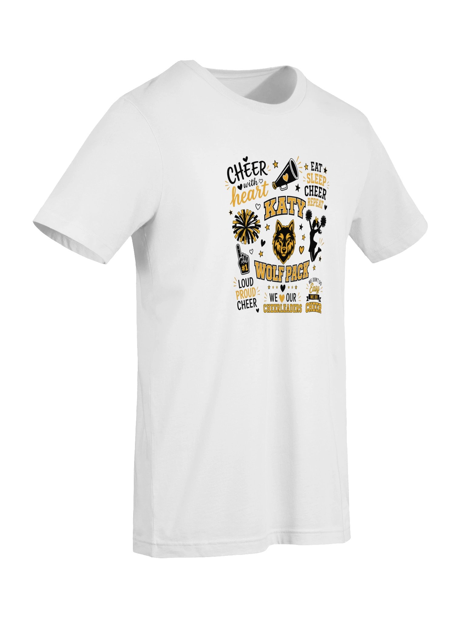 Katy Wolf Pack Cheer T-Shirt-White, Gray, Silver product image (33)