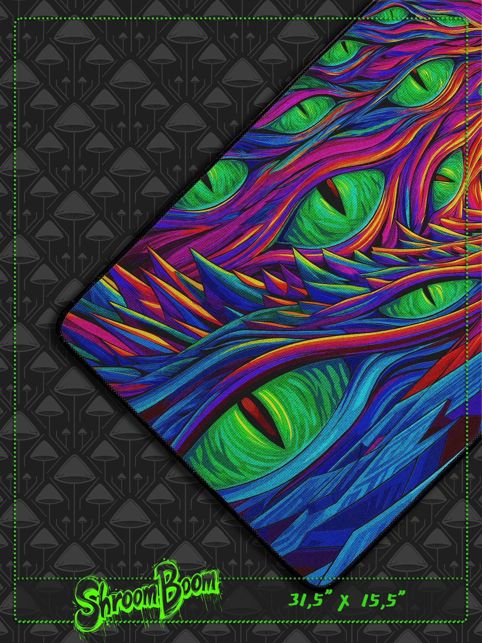 Emerald Spiral - Sacred Geometry Desk Mat 31.5 x 15.5 product image (2)
