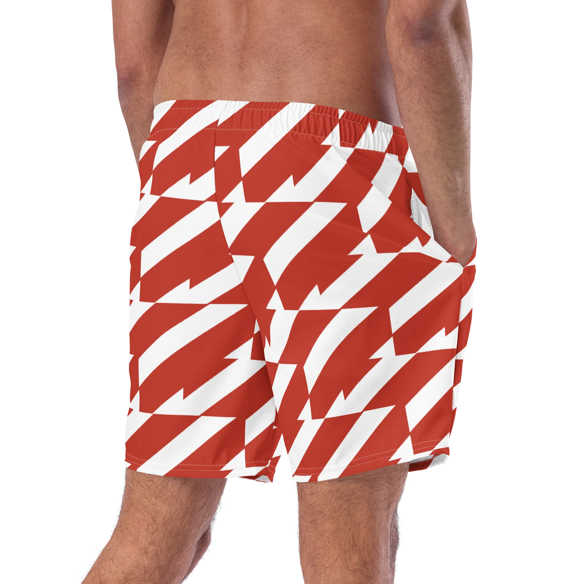Red & White Men's Swim Trunks product image (9)