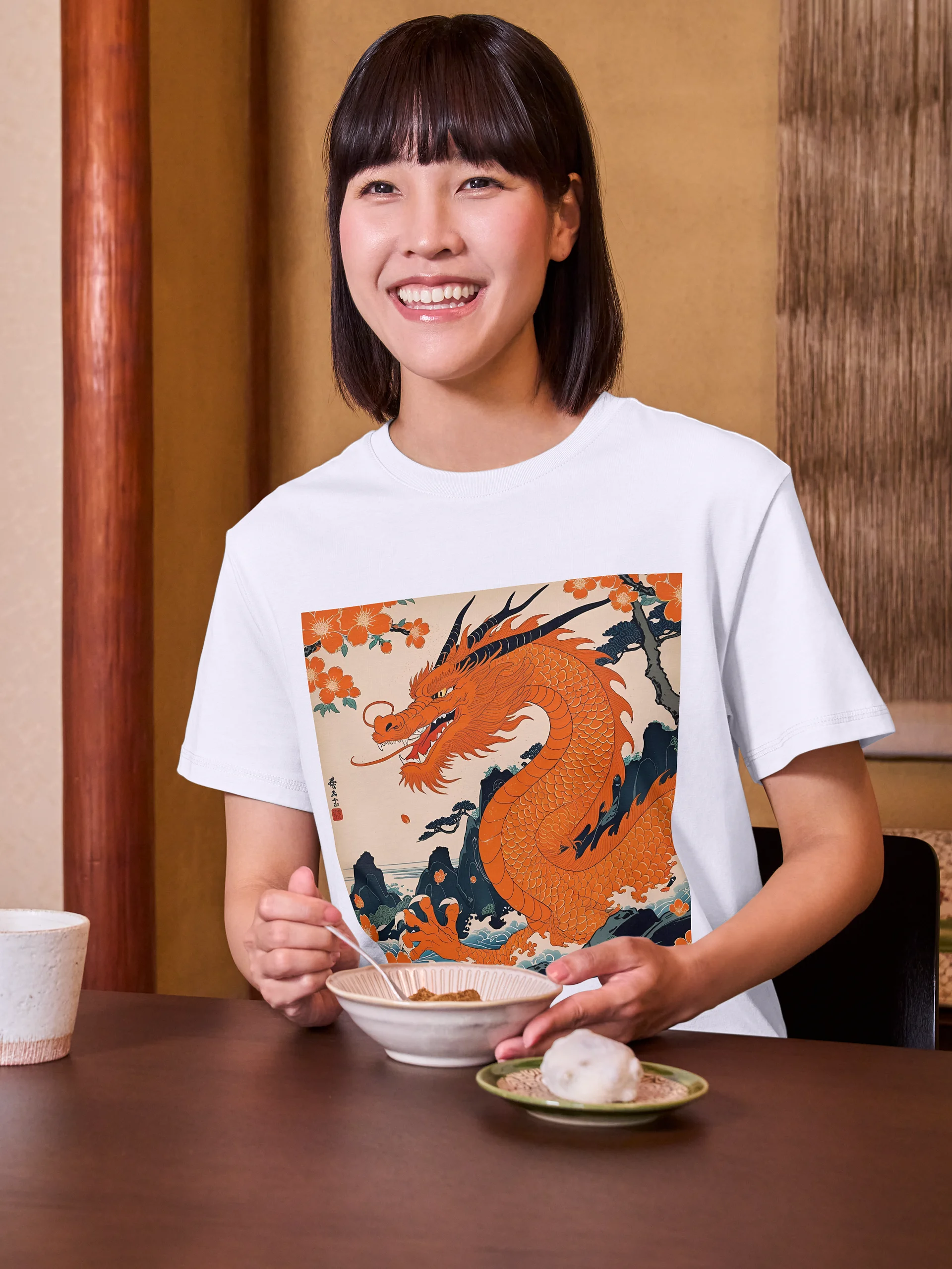Ryoshin - Orenji no Ryū (Orange Dragon), Ancient Ryū Collection, T-Shirt, Front Design product image (3)