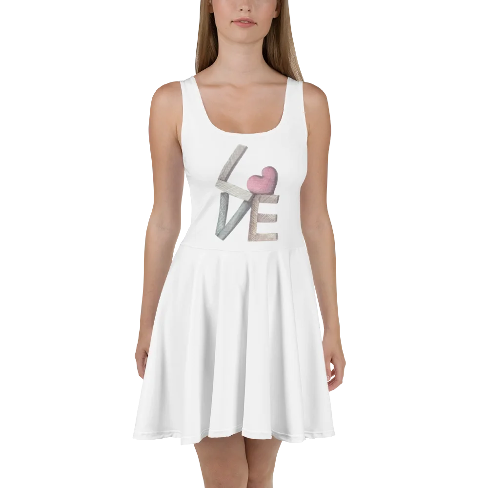 Pink Heart Collage Skater Dress product image (1)