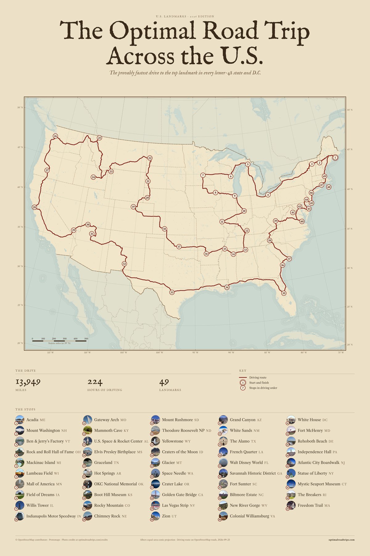 U.S. Landmarks road trip (2026), Atlas, printable poster download product image (2)