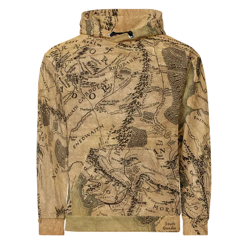 Middle-earth Map Textured Unisex Hoodie