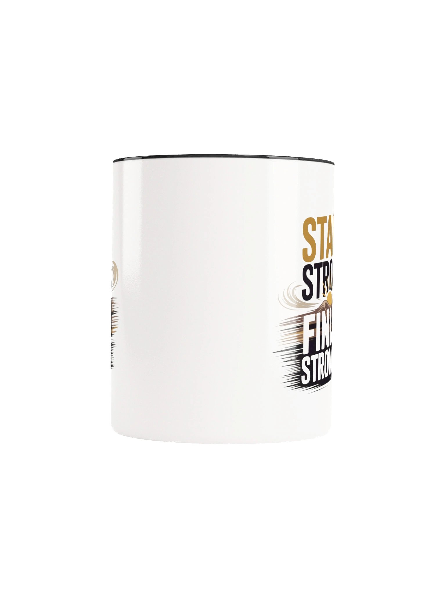 Start Strong Finish Stronger Motivational Coffee Mug - with Color Inside product image (5)
