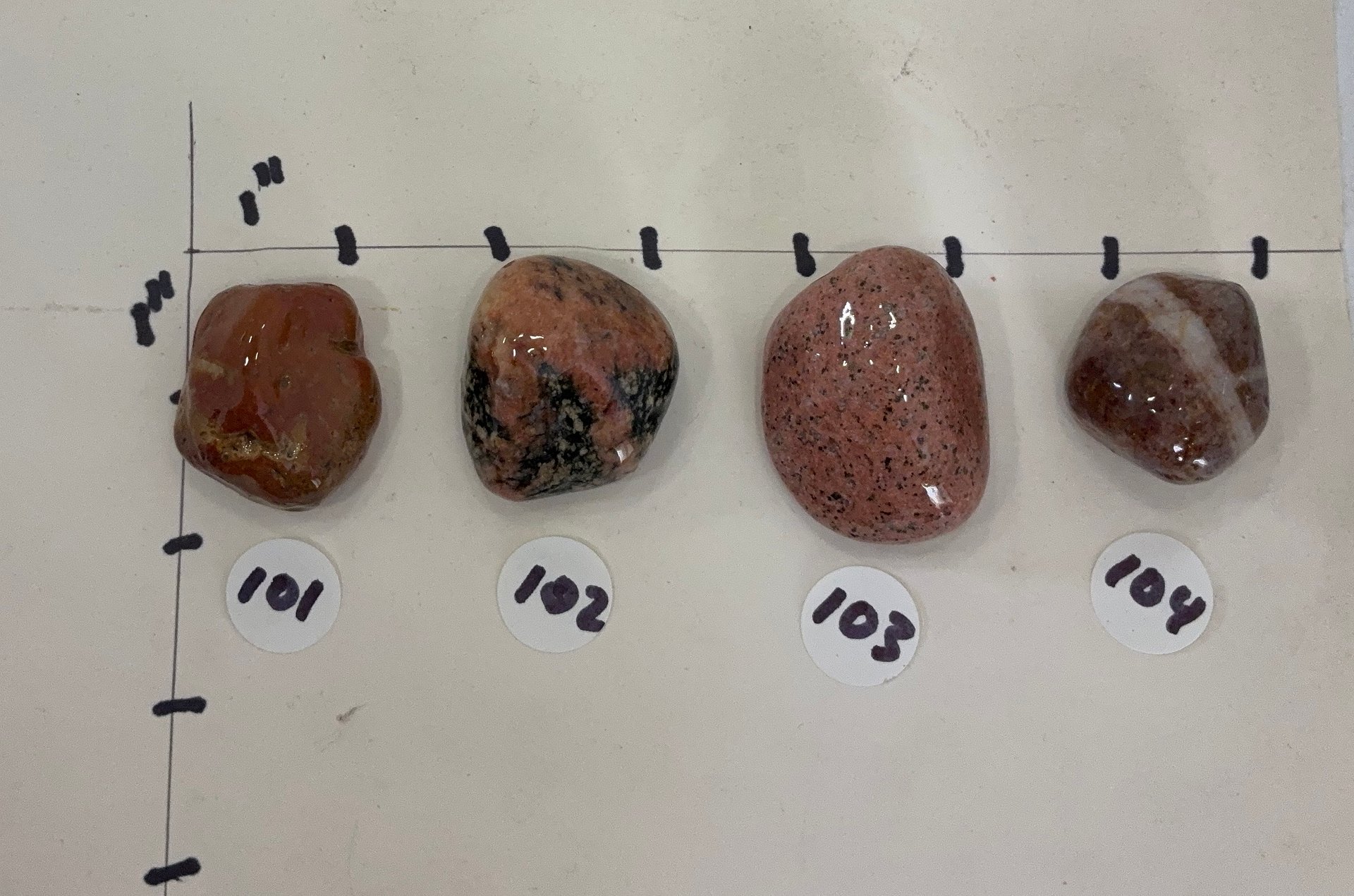Lake Superior reds and pinks (granites and jasper ) rock cabinet knobs. product image (9)