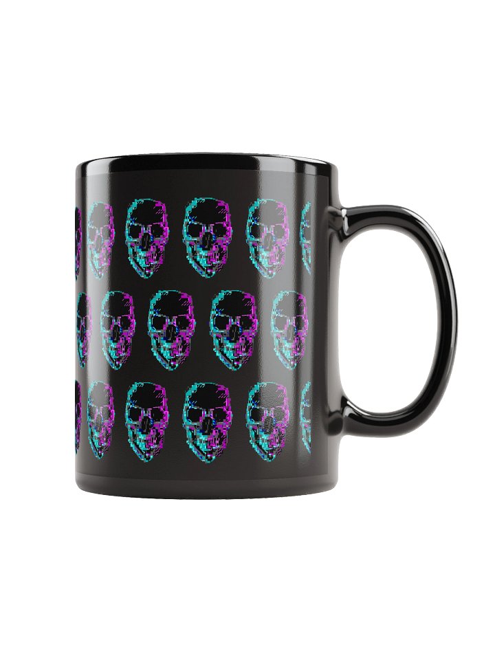 Cyberpunk ASCII Glitch Skull Mug product image (2)