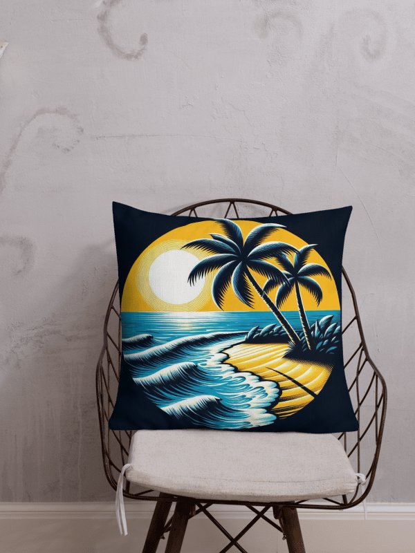 Tropical Sunset Paradise Pillow | AI Design product image (1)