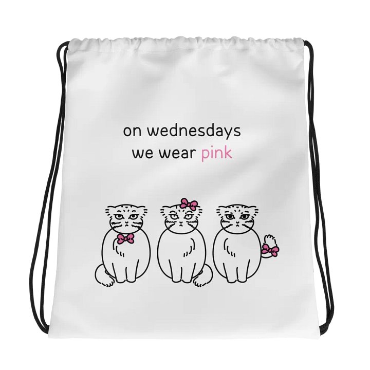 Pink Wednesdays Manul - Drawstring Bag product image (1)