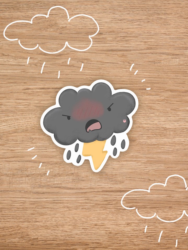 Grumpy Thundercloud Sticker product image (2)
