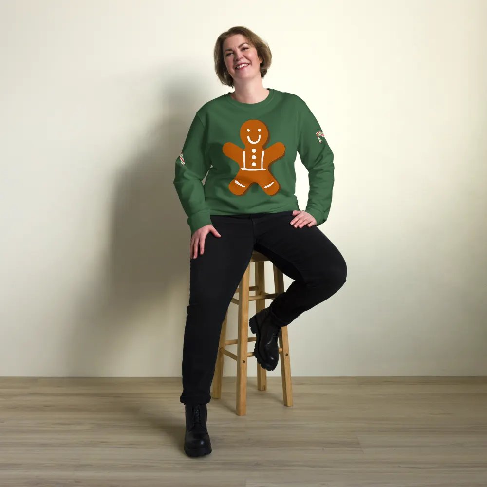 Smiley Gingerbread Man Organic Sweatshirt product image (9)