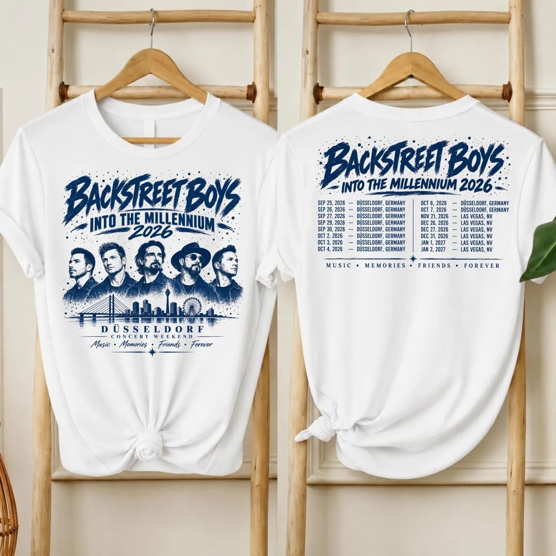 Backstreet Boys Düsseldorf 2026 Concert Shirt - Into The Millennium City Skyline & Tour Dates Tee product image (1)