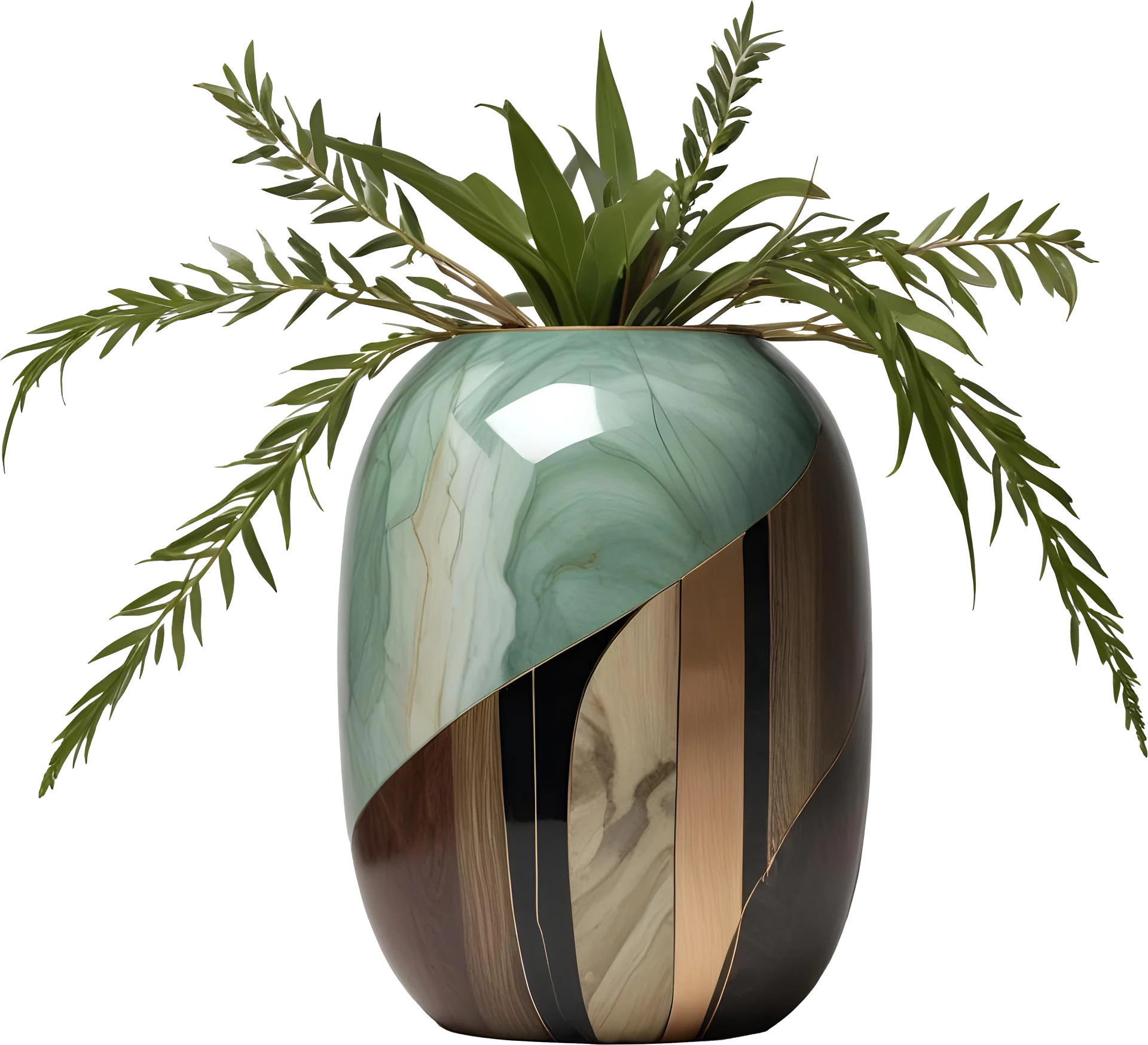 Luxe Botanique – Verdant Harmony Vase PNG product image (1)