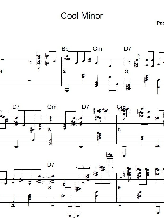 Cool Minor - Blues piano - Piano sheet music product image (1)