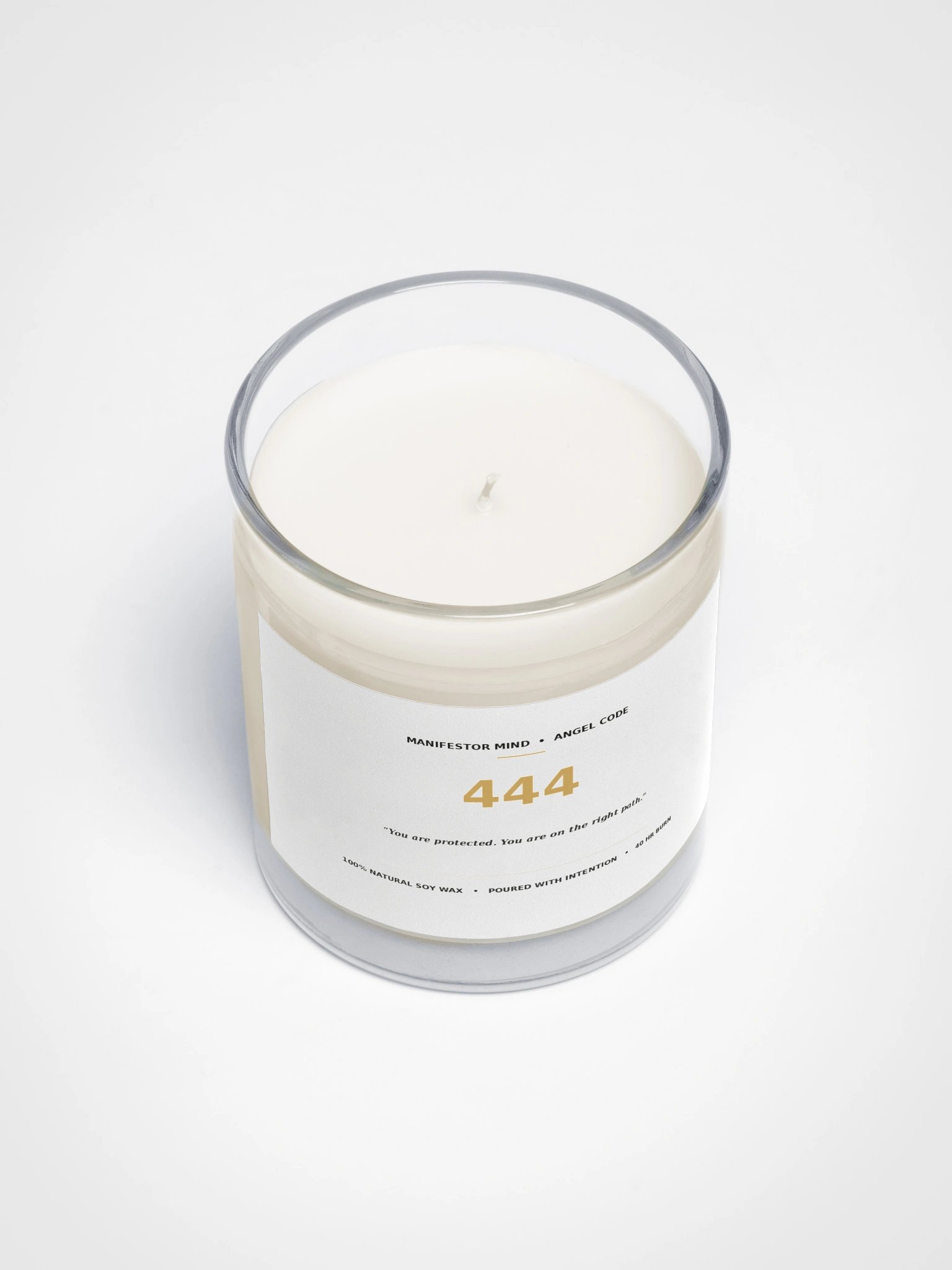 444 Protection Candle - Unscented Manifestation Soy Wax Angel Number product image (3)