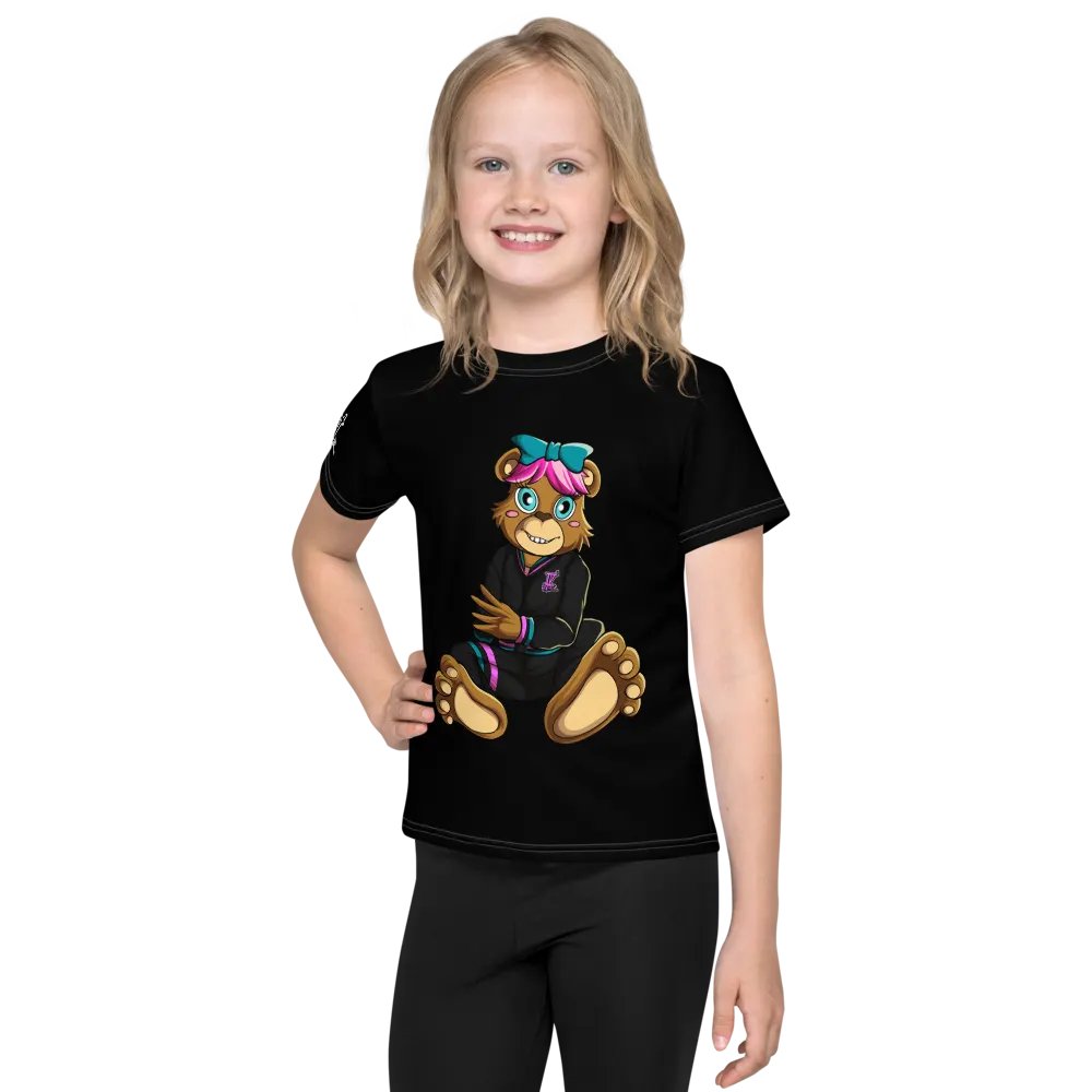 Sitting Girl Bear All-Over Print Kids Crew Neck T-Shirt product image (1)