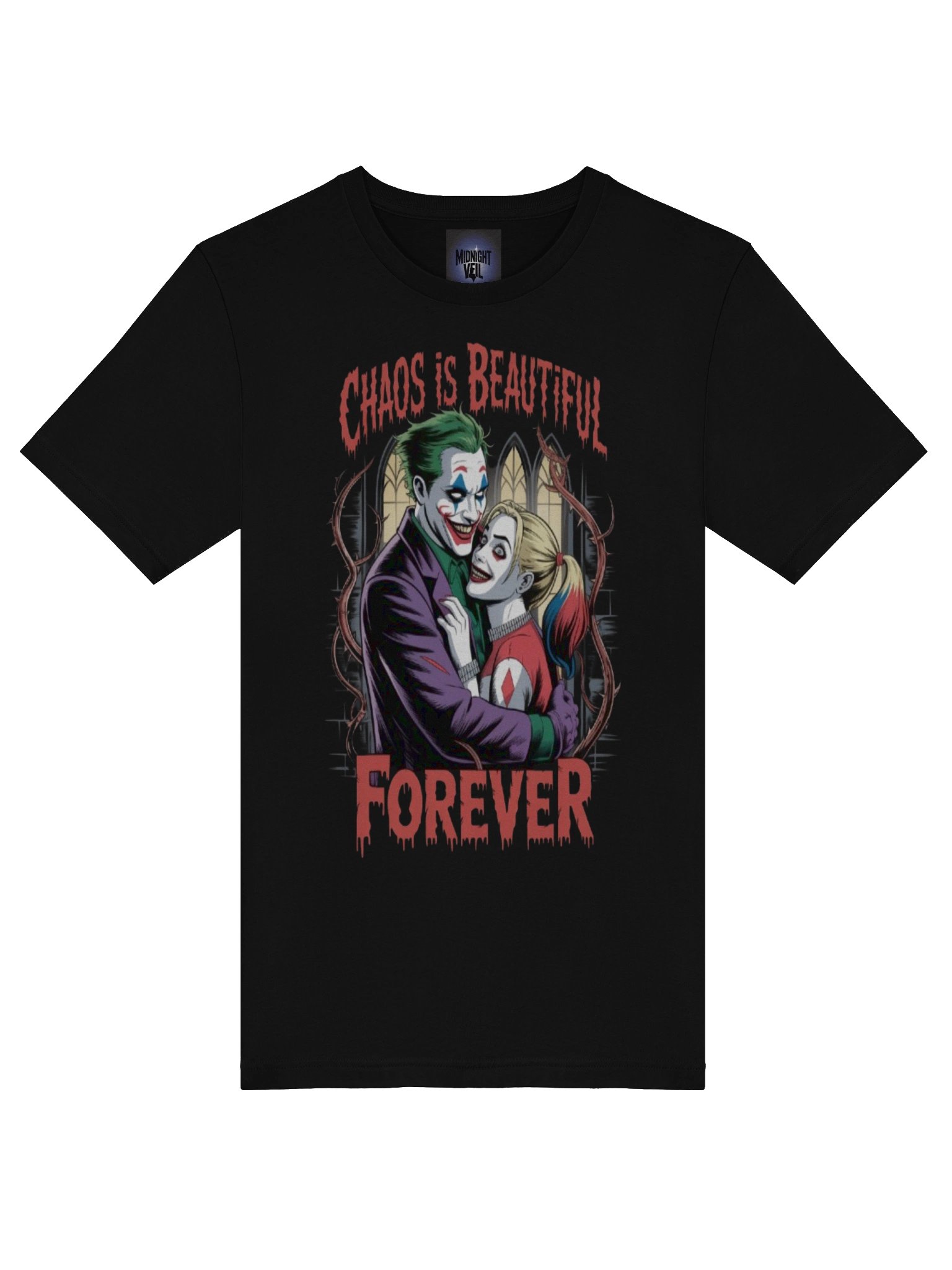 Chaos is Beautiful Forever: Joker and Harley Quinn Eternal Embrace T-Shirt product image (7)
