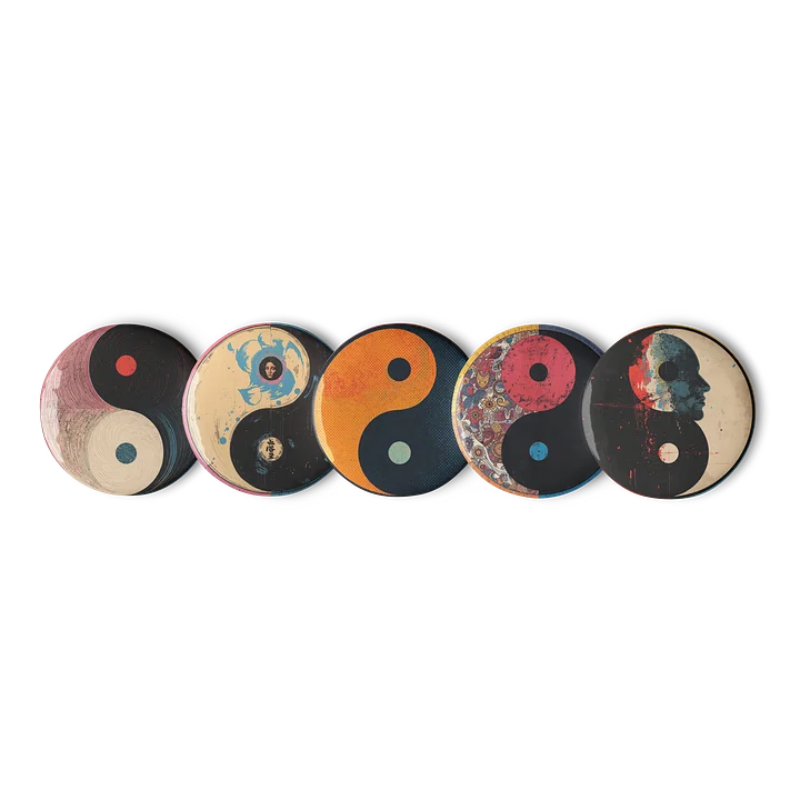 Cosmic Balance Art Pins (set 8) – Abstract Yin & Yang Collection product image (1)