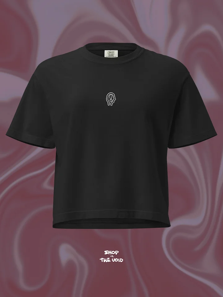 EXCLAIMING MENTALLY lined logo women's boxy tee product image (1)