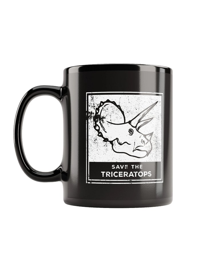 SAVE THE TRICERATOPS - BLACK MUG product image (2)